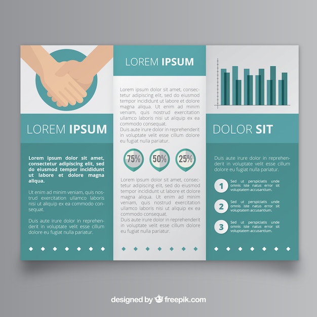 Gratis vector zakelijke brochure sjabloon met grafiek in groene tinten