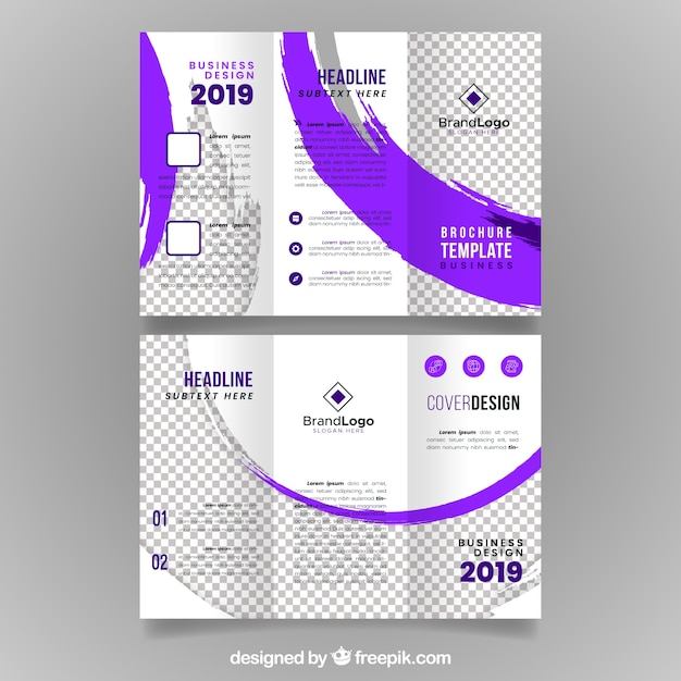 Gratis vector zakelijke driebladige brochure sjabloon