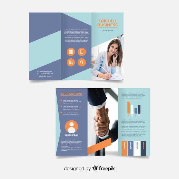 Gratis vector zakelijke driebladige brochure