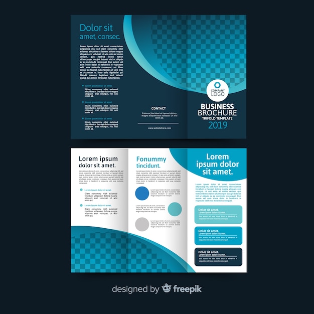 Gratis vector zakelijke driebladige brochure