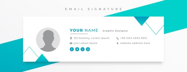 Gratis vector zakelijke e-mail handtekening kaartsjabloon in minimalistische stijl