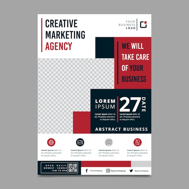 Gratis vector zakelijke flyer abstracte professional