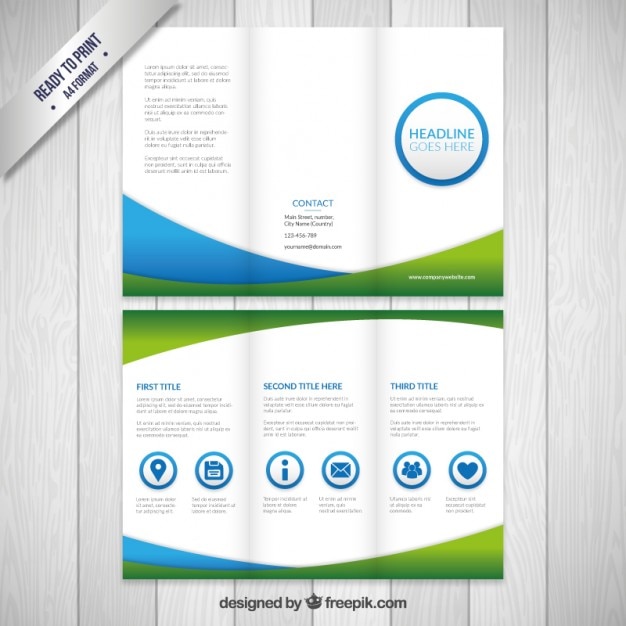 Gratis vector zakelijke flyer in groene en blauwe kleuren