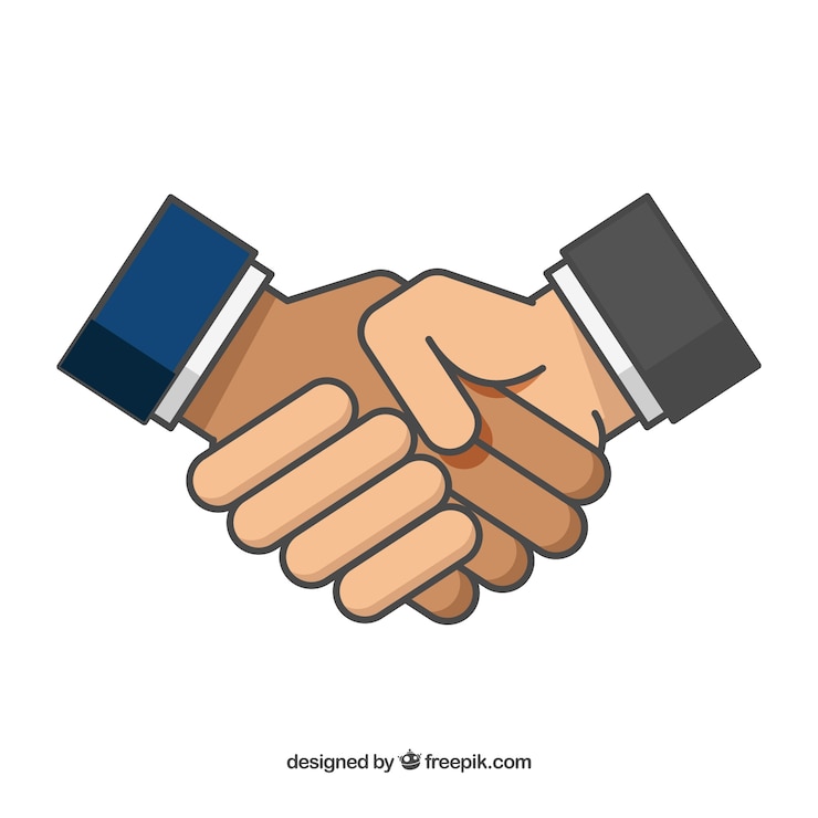 Gratis Vector zakelijke handdruk achtergrond in vlakke stijl