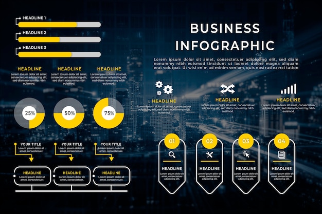 Gratis vector zakelijke infographic met afbeelding