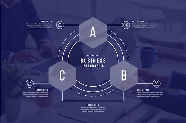 Gratis vector zakelijke infographic met foto