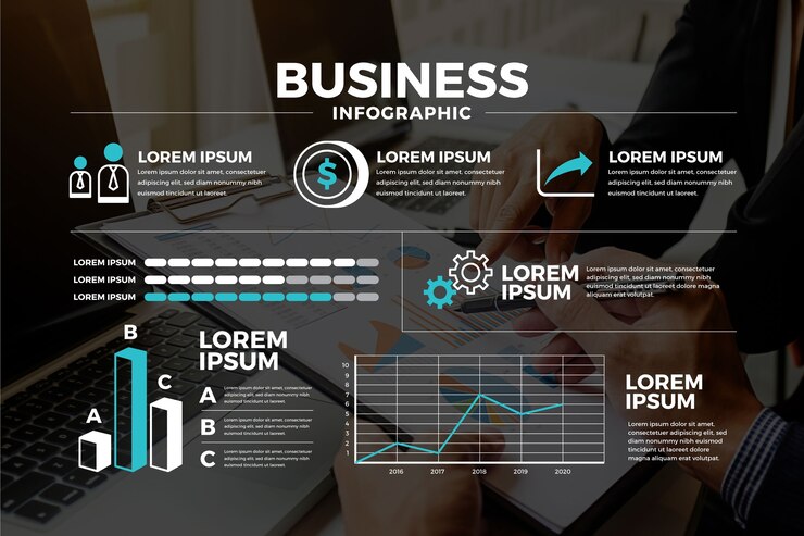 Gratis Vector zakelijke infographic met foto