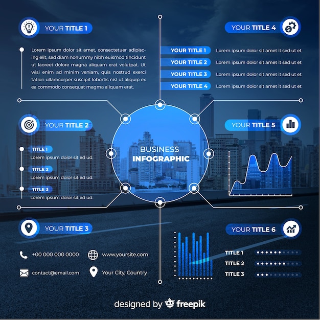 Zakelijke infographic plat ontwerp met foto