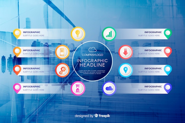 Zakelijke infographic plat ontwerp met foto