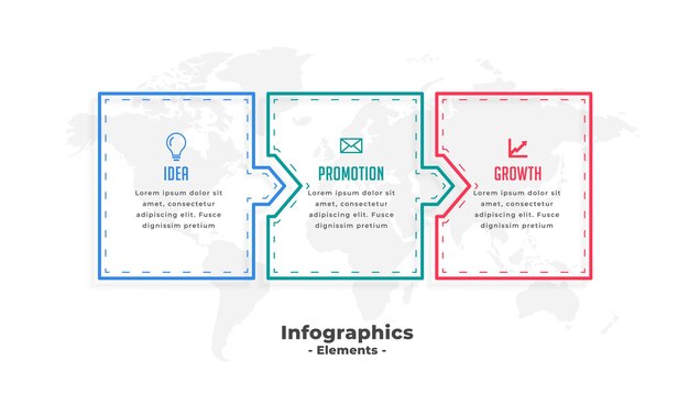 Zakelijke infographic sjabloon met drie stappen