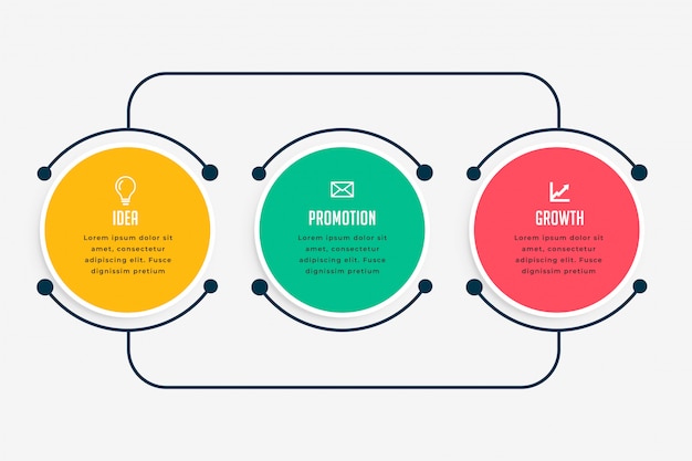 Gratis vector zakelijke infographic stappen in lijnstijl