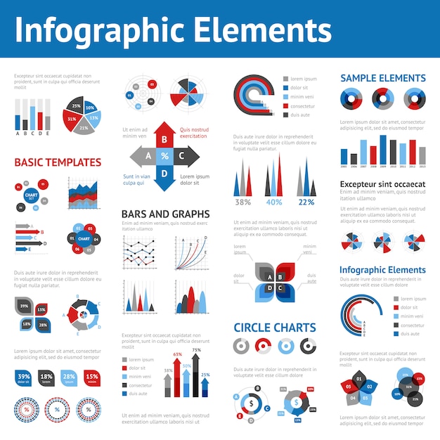 Gratis vector zakelijke infographics set