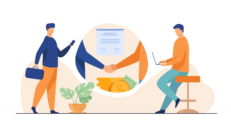 Gratis Vector zakelijke partners handdruk