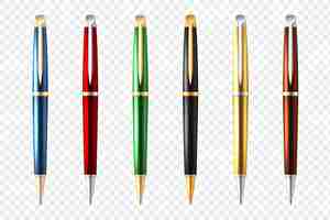 Gratis vector zakelijke pen transparante set