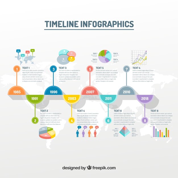 Zakelijke tijdlijnsjabloon met infographic stijl