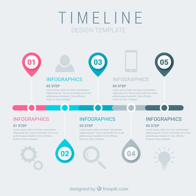 Zakelijke tijdlijnsjabloon met infographic stijl