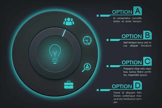 Zakelijke websjabloon infographic met vier stappen