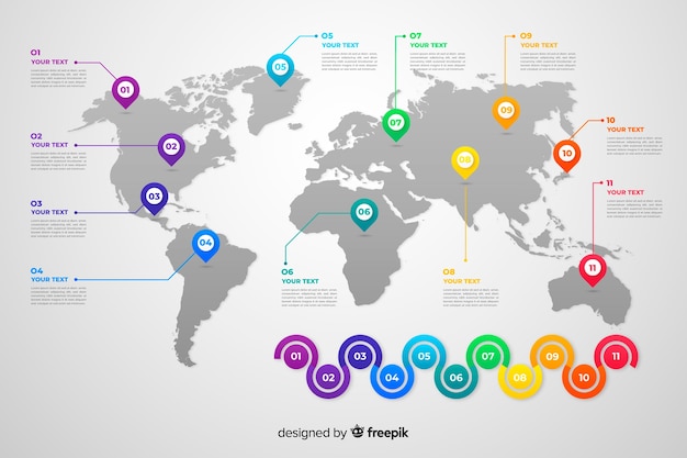 Zakelijke wereldkaart infographic