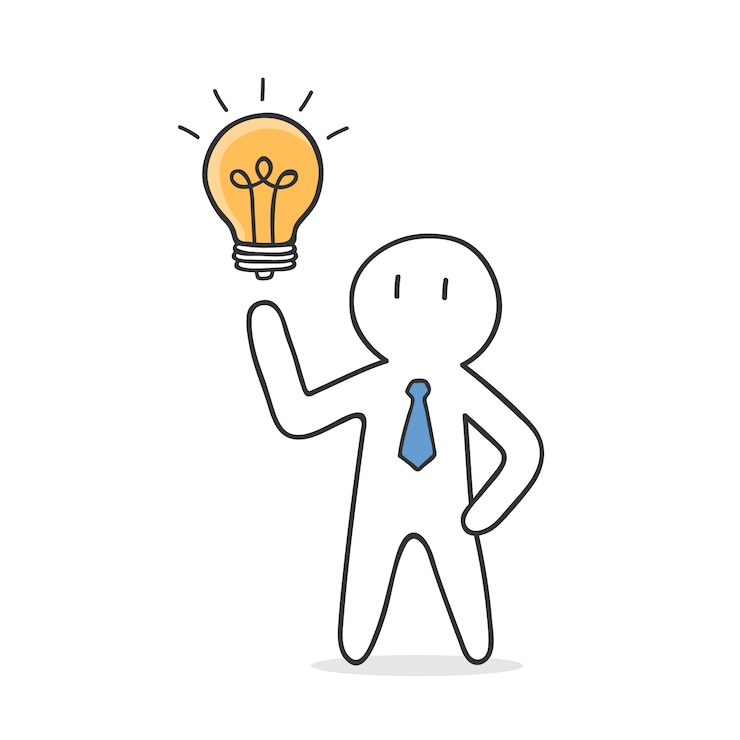 Gratis Vector zakenman krijgt een idee