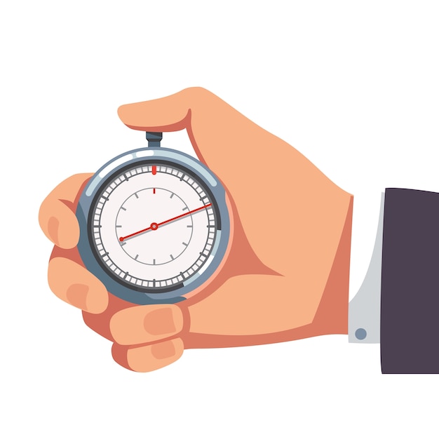 Gratis vector zakenman met duimvinger op stopwatch