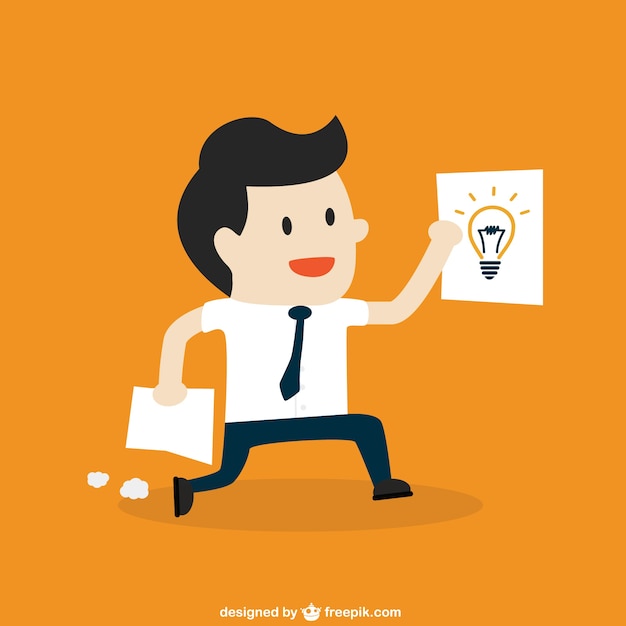 Gratis vector zakenman met idee