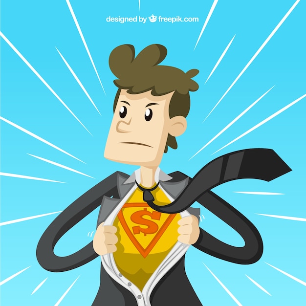 Gratis vector zakenman superheld