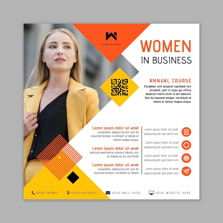 Gratis Vector zakenvrouw flyer-sjabloon