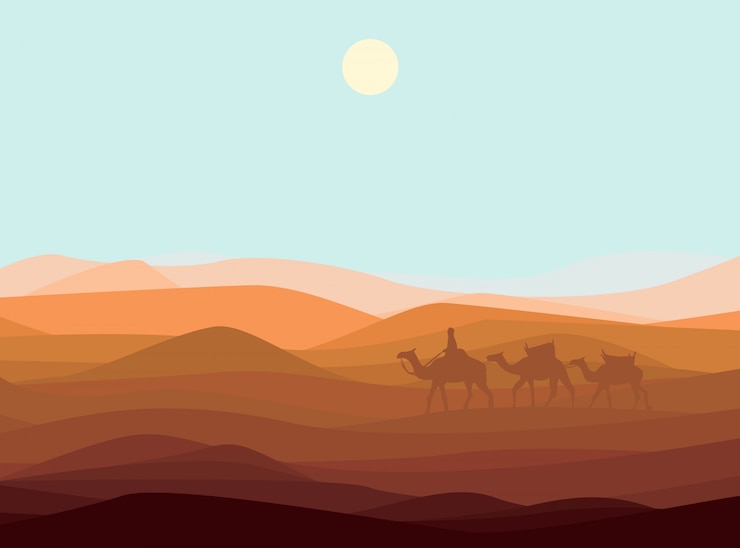 Gratis Vector zand woestijn landschap sjabloon