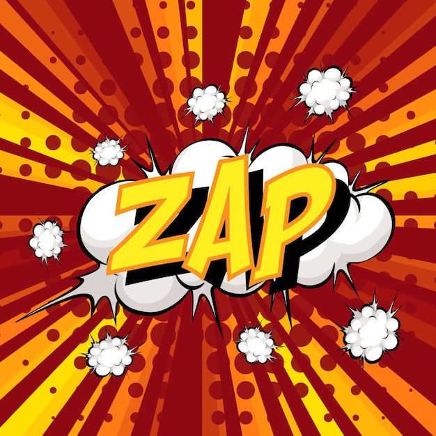 Gratis vector zap-formulering komische tekstballon op burst