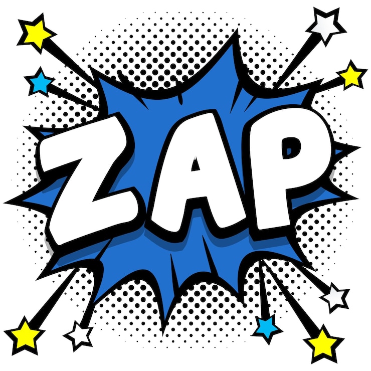 Gratis Vector zap pop-art komische tekstballonnen boek geluidseffecten