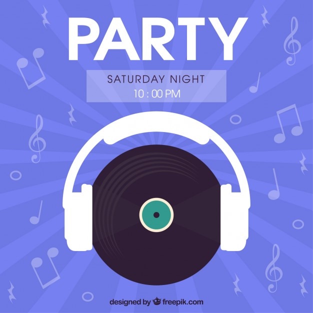 Gratis vector zaterdagavond party flyer