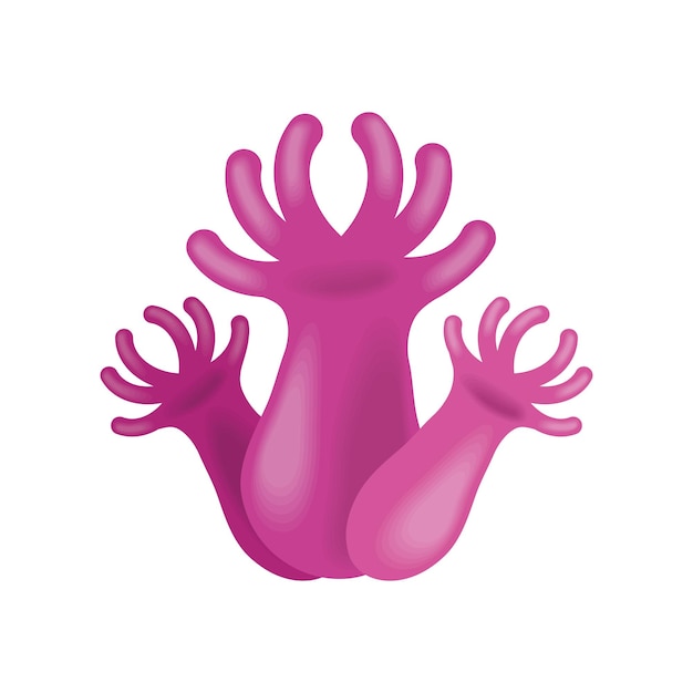 Gratis vector zeeleven anemone geïsoleerde illustratie