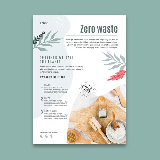 Zero waste concept poster sjabloon