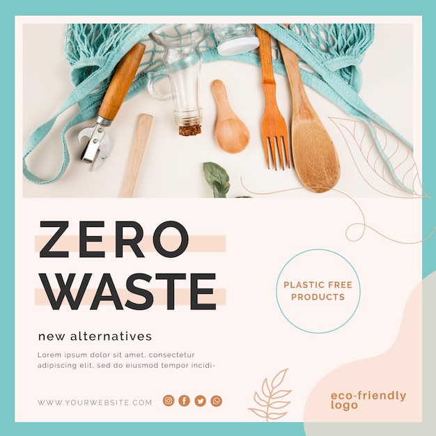 Gratis vector zero waste flyer-ontwerp