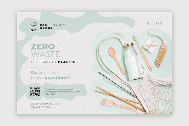 Zero waste poster sjabloon voor spandoek