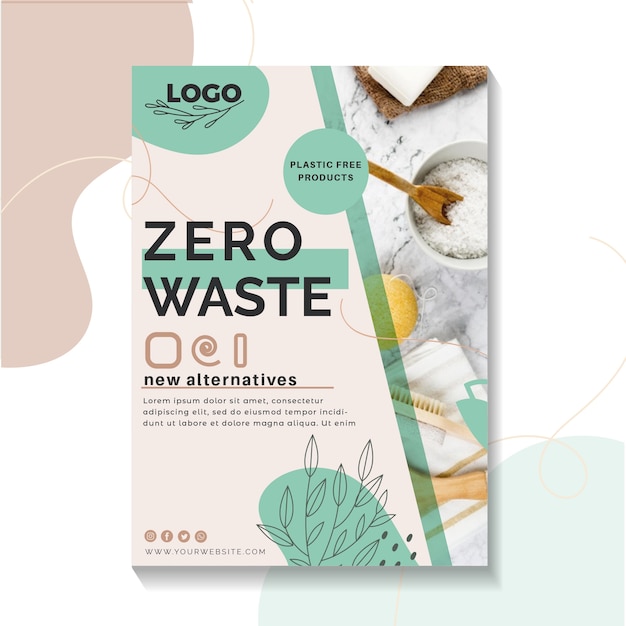 Gratis vector zero waste poster sjabloon