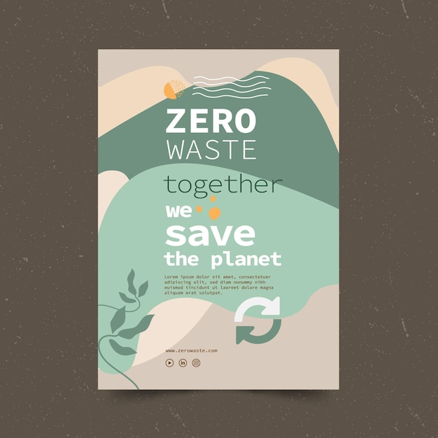 Gratis vector zero waste sjabloon folder