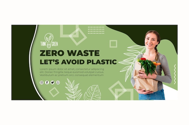 Zero waste-sjabloon voor spandoek