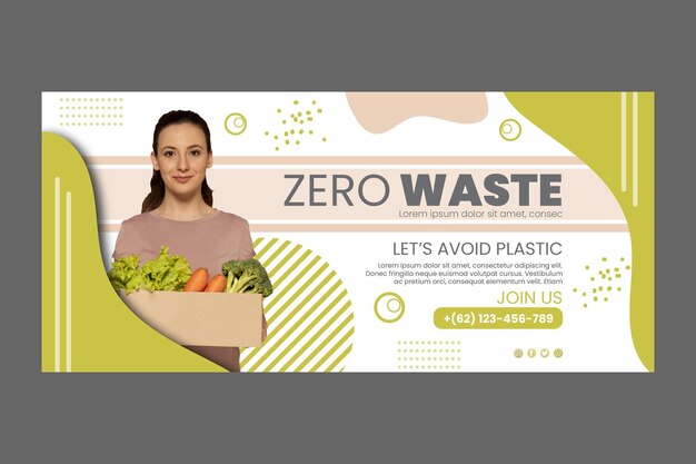 Zero Waste-sjabloon voor spandoek