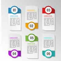 Gratis vector zes banners met opties voor een infographic