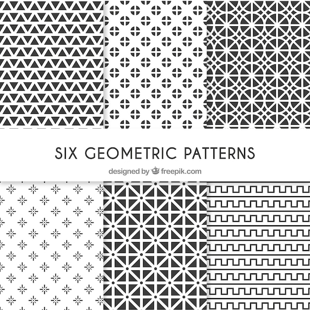 Zes geometrische patronen