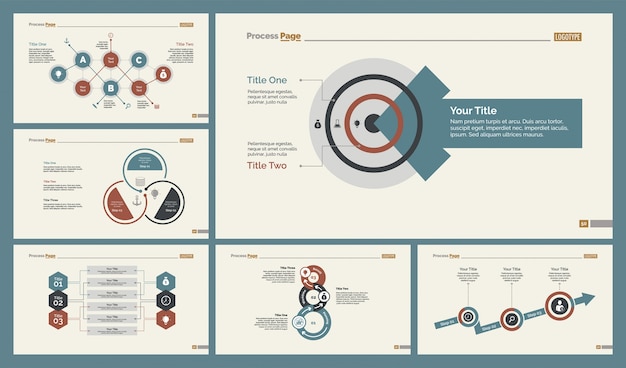 Zes Workflow Charts Slide Templates Set