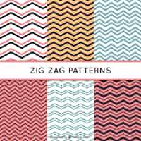 Gratis vector zes zigzag patronen