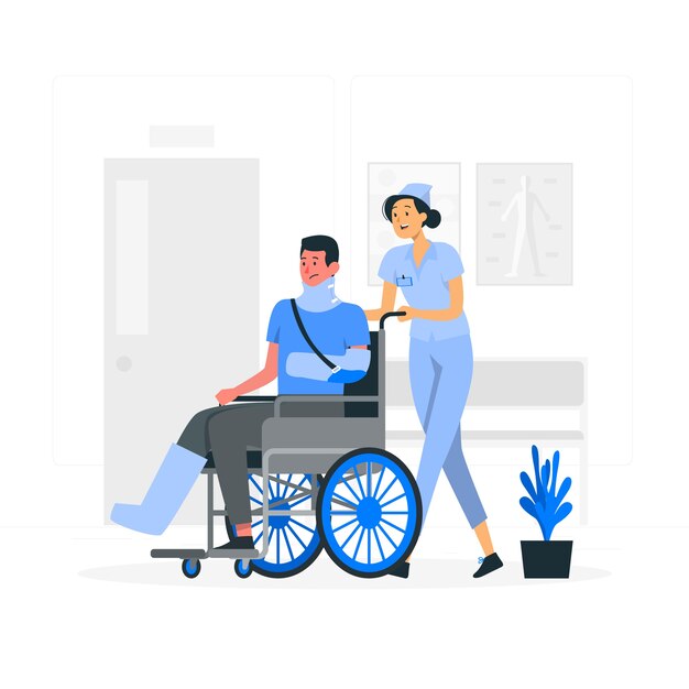 Ziekenhuis rolstoel concept illustratie