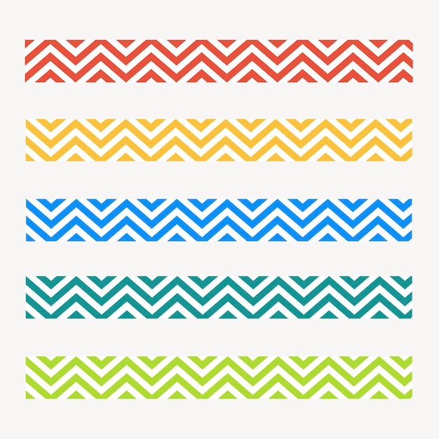 Zig zag illustratie borstel vector naadloze patroon set