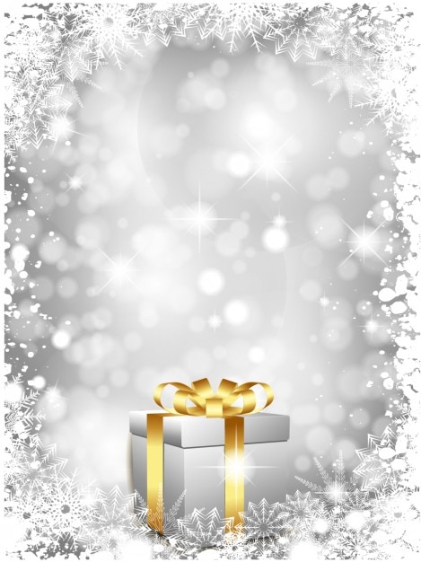 Gratis vector zilver kerst cadeau achtergrond