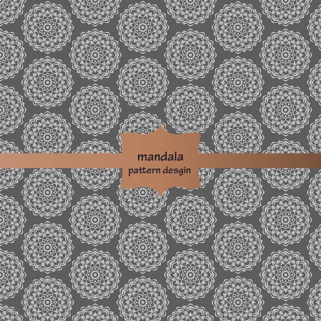 Zilveren mandala patroon achtergrond