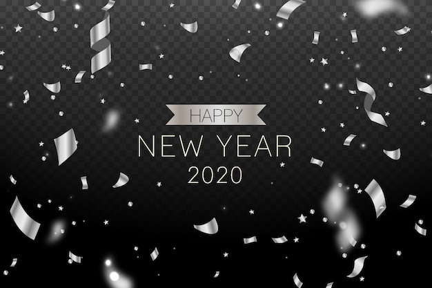 Gratis vector zilveren nieuwe jaar 2020 achtergrond