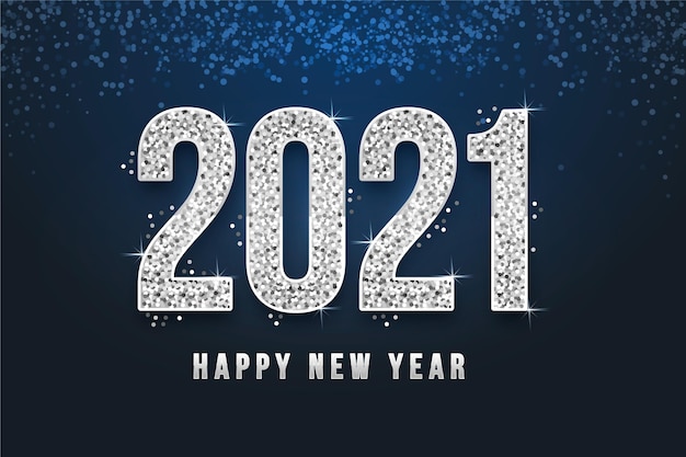 Zilveren nieuwe jaar 2021 achtergrond