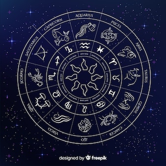 Zodiac-wiel op een ruimteachtergrond